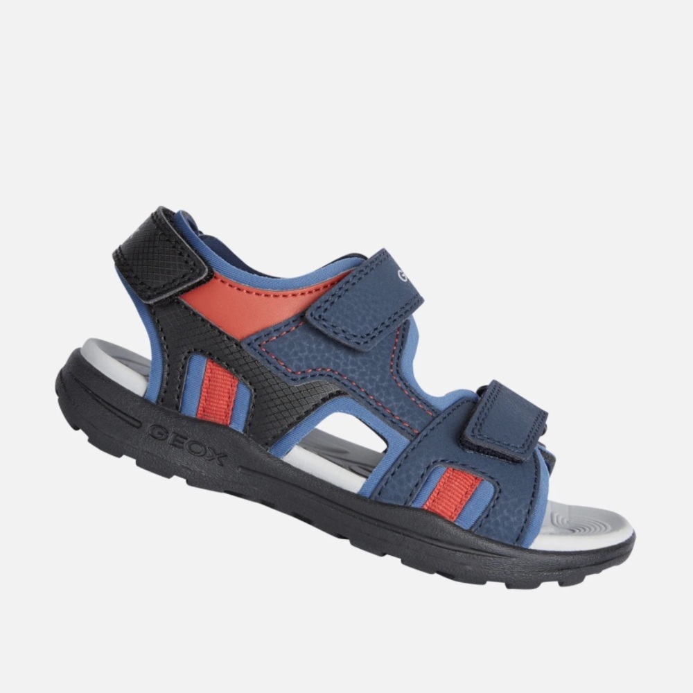 Geox Kids VANIETT Blue Navy and Coral Sandals Size 10 Toddler